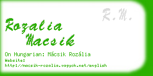 rozalia macsik business card